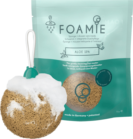 Foamie Schwamm mit Duschpflege Aloe Spa Губка для ванной Алоэ СПА, 1 шт.