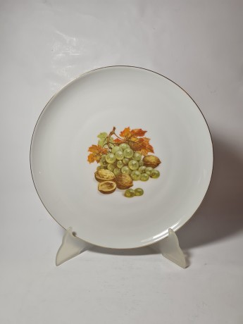 Plankenhammer Floss Bavaria Круглое блюдо "Виноград и орехи", 27см, Германия, 1960-70гг.