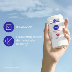NIVEA Dry Comfort Anti-Transpirant Stick, 50 ml, Нивеа Антиперспирант стик, Dual Protect, 0% спирта, 72ч сухость, 50 мл