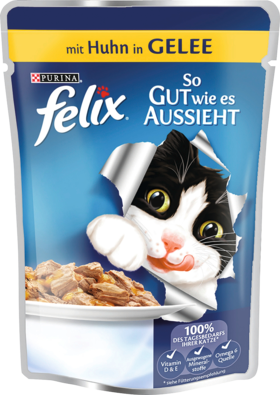 Felix Влажный корм Для кошек, So gut wie es aussieht Курица в желе, 100 г