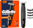 GILLETTE Elektrischer Rasierer, Fusion One All in One Trimmer, 1 St, Джилетт Гибридный триммер и бритва Fusion One All in One для лица и тела с 3 гребнями для лица, гребнем для тела и сменным лезвием, 1 набор