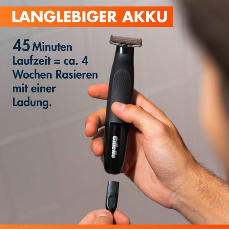 GILLETTE Elektrischer Rasierer, Fusion One All in One Trimmer, 1 St, Джилетт Гибридный триммер и бритва Fusion One All in One для лица и тела с 3 гребнями для лица, гребнем для тела и сменным лезвием, 1 набор