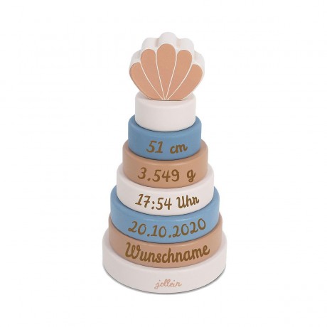 elefantasie Stapelturm Holz personalisiert mit Namen Деревянная башня для штабелирования