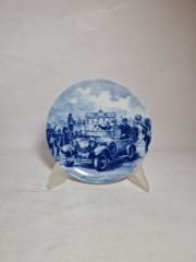 Тарелка декоративная винтажная Genuine Blue China &quot;Тур Мерседес Бенц. Манхейм&quot;, мотив 6, фарфор, 19.5 см,Германия, 1960-70гг.