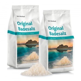 Krauterhaus Sanct Bernhardt Original Bath Salts from the Dead Sea 2 kg, Оригинальные соли для ванн из Мертвого моря  1кг х 2 упаковки (2кг)