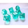 dice4friends 7-teiliges RPG Wurfelset Transparent: Ice mint Набор игральных костей RPG из 7 предметов Прозрачный: Ледяная мята