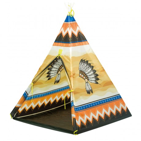 Playfun Indianerzelt Tipi mit Indianer Motiv drinnen und draussen Типи индийской палатки с индийским мотивом внутри и снаружи