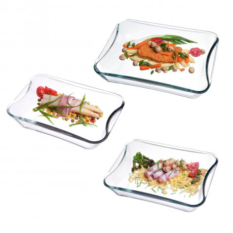 Homeware Homeware Brat-\/Backschalen Set 3-tlg. klar Набор кухонных форм для запекания/запекания, 3 шт.