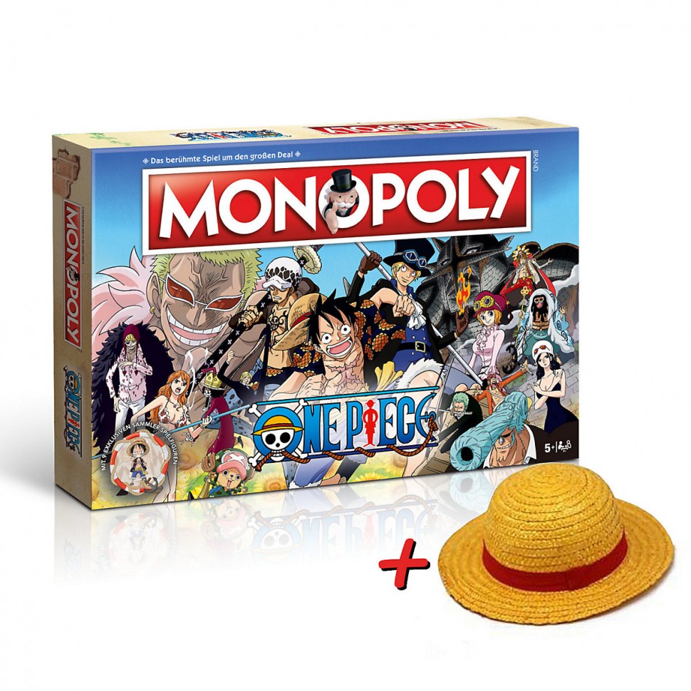 Купить Winning Moves Brettspiel Monopoly One Piece inkl. Ruffy Strohhut  Настольная игра Monopoly One Piece с соломенной шляпой Луффи в  интернет-магазине Diskontshop.eu Германия всего за 7 818 руб. в