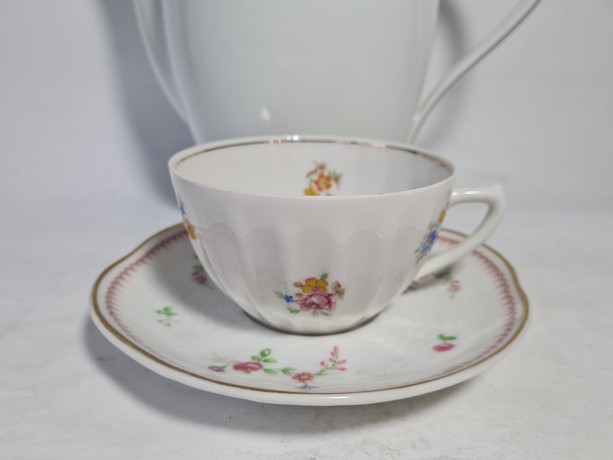 Набор для чая винтажный: чайники Schrinding Bavaria / Коллекция "Hannelore" и чайная пара Parrier Fils Paris, фарфор, Германия, 1970-80гг.