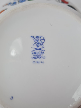 Шкатулка винтажная Kalocsa Hungary / Floral Folk с ярким цветочным декором, ручная роспись, фарфор, Венгрия, 1950-60гг.