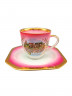 Кофейная пара винтажная K + T Bavaria / Kunst-Palette Regnitzlosau "Гейдельберг", в розово-золотистых тонах, фарфор, Германия, 1960-70гг.