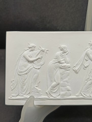 Панно-барельеф винтажное &quot;Пять муз&quot; (по мотивам Джозайи Веджвуда 1780 г.), керамика, 20.5 х 8 см, Германия, 1960-70гг.