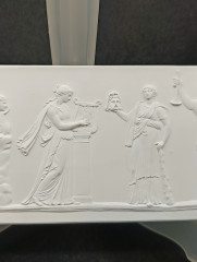 Панно-барельеф винтажное &quot;Пять муз&quot; (по мотивам Джозайи Веджвуда 1780 г.), керамика, 20.5 х 8 см, Германия, 1960-70гг.