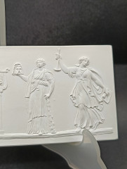 Панно-барельеф винтажное &quot;Пять муз&quot; (по мотивам Джозайи Веджвуда 1780 г.), керамика, 20.5 х 8 см, Германия, 1960-70гг.