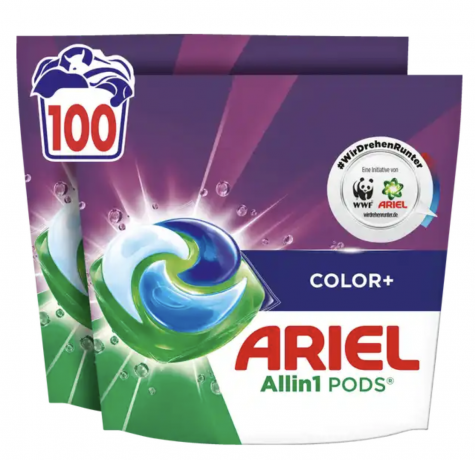 Ariel Colorwaschmittel Flussig All-in-1 Pods Grobpackung 100WL, Капсулы All-in-1 для стирки цветоного белья 100 штук
