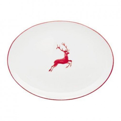 Gmundner Keramik Gmundner Keramik Rubinroter Hirsch Platte oval 28x21x2,3 cm Блюдо Gmundner Ceramics Ruby Red Deer овальное 28x21x2,3 см