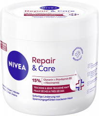 NIVEA Body Repair &amp; Care Creme, 400 ml, Нивеа Крем для тела, 15% глицерин, провитамин B5 и ниацинамид, для очень сухой кожи, 72ч увлажнение, 400 мл