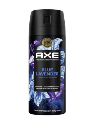 AXE Premium Bodyspray Blue Lavender 150ml, Дезодорант спрей для тела из премиальной коллекции: сочетание ледяной лаванды, мяты и амбры, контрастирующих с нотами кедра, без солей алюминия, защита до 72ч, 150мл