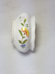 Вазочка с крышкой Aynsley, английский костяной фарфор &quot;Цветы и бабочки&quot;, 7 x 5,5 x 6 см, Англия, 1960-70гг.