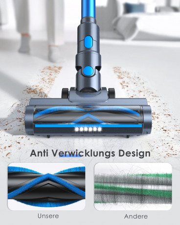 oyajia oyajia Akku-Hand-und Stielstaubsauger 6in1 Kabellos 23Kpa Akkusauger mit Anti-Tangle-Rollenburste, 225,00 W, beutellos, 45 Min. Laufzeit fur Hartboden, Teppich, Tierhaare  Беспроводной ручной и стержневой пылесос oyajia Беспроводной беспроводной пы