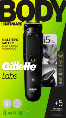 GILLETTE Elektrischer Rasierer, Labs Body & Intimate, 1 St, Джилетт Электрический триммер Labs Body & Intimate для тела и интимных зон с 5 аксессуарами, 1 набор