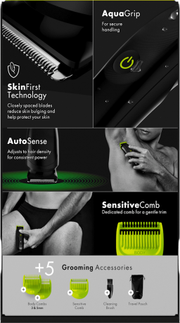 GILLETTE Elektrischer Rasierer, Labs Body & Intimate, 1 St, Джилетт Электрический триммер Labs Body & Intimate для тела и интимных зон с 5 аксессуарами, 1 набор