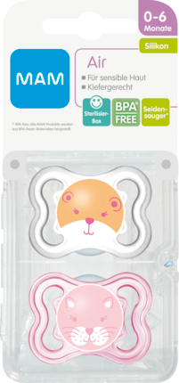 MAM Соска Air Силикон 0-6 Месяц ы для Mädchen inklusive sterilisier-Transportbox, 2 шт
