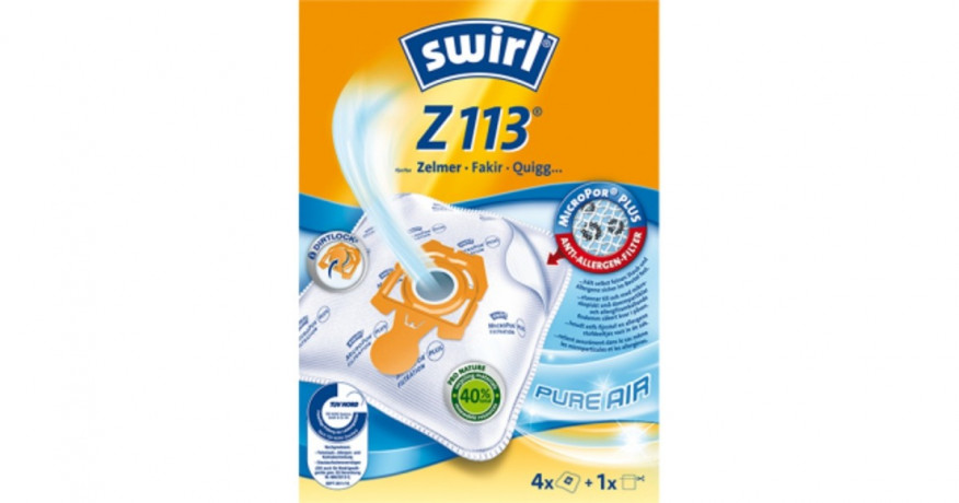 Swirl Swirl Staubsaugerbeutel Z113 EcoPor weiss, 4 Stuck weiss Вихревые мешки для пылесоса Z113 EcoPor белые, 4 шт.