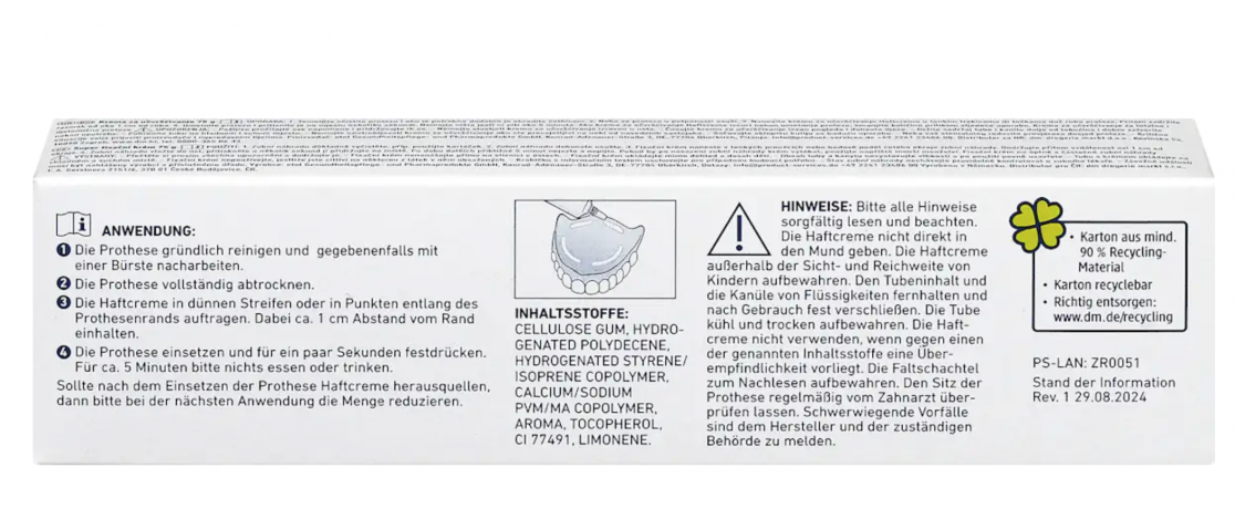 Dontodent Haftcreme extra stark, Донтодент крем для фиксации зубных протезов, 40г