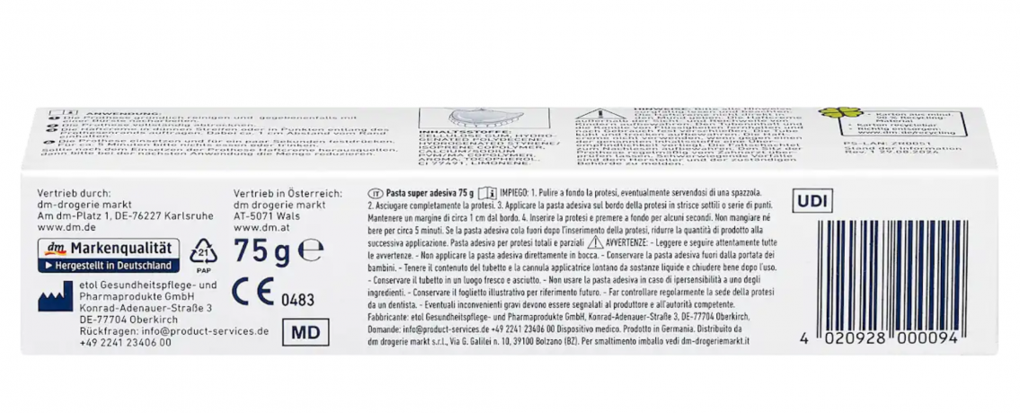 Dontodent Haftcreme extra stark, Донтодент крем для фиксации зубных протезов, 40г