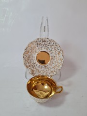 Bareuther Bavaria Чайная пара с цветочным узором и обильной позолотой, Германия, 1950-60гг.