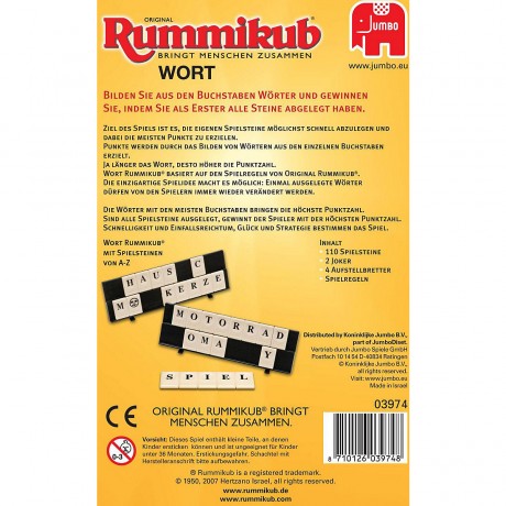 Jumbo Original Rummikub Wort Kompakt in Metalldose Original Rummikub word compact в металлической банке