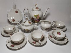 Winterling Schwarzenbach Bavaria, Винтерлинг Шварзенбах Кофейный набор на 5 персон с изображением мотивов &quot;Галантная сцена&quot; Фрагонара, Германия, 1950г