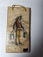 Silberdistel fayence, Силбердистел Декоративное фаянсовое подвесное панно-хромолитография &quot;Водонос&quot;, Германия 1965г.