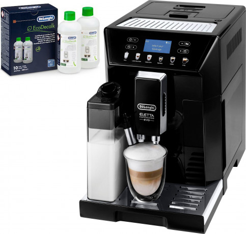 De'Longhi De'Longhi Kaffeevollautomat ECAM 46.860.B Eletta Evo, schwarz, inkl. Pflegeset im Wert von € 31,99 UVP Полностью автоматическая кофемашина De'Longhi ECAM 46.860.B Eletta Evo, черная, включая набор для ухода, рекомендуемая розничная цена 31,99 е
