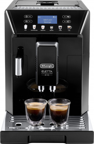 De'Longhi De'Longhi Kaffeevollautomat ECAM 46.860.B Eletta Evo, schwarz, inkl. Pflegeset im Wert von € 31,99 UVP Полностью автоматическая кофемашина De'Longhi ECAM 46.860.B Eletta Evo, черная, включая набор для ухода, рекомендуемая розничная цена 31,99 е