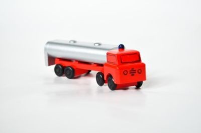 Holzspielzeug Feuerwehrauto Tanklastzug Деревянная игрушечная пожарная машина-цистерна