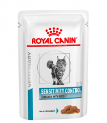 Royal Canin Veterinary Diet Feline Sensitivity Control S/O Chicken 12stx85g, Роял Канин Корм для кошек с курицей и рисом при пищевой аллергии 12x85г 