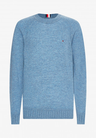 Tommy Hilfiger C-NECK Jumper heathered denim blue C-ШЕЯ Джемперы вересковый джинсовый синий