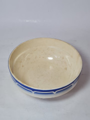 Миска винтажная Sarreguemines / Canebiere с синим орнаментом, фарфор, Франция, 1940-50гг.