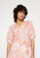 Tommy Hilfiger VOILE HENLEY HALF Blouse pineapple island/sunset peach VOILE HENLEY ПОЛУБЛУЗА ананасовый остров/персиковый закат