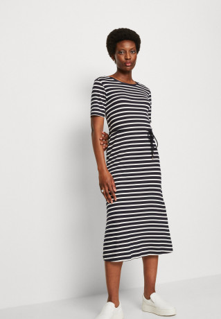 Tommy Hilfiger STRIPE MIDI Jersey dress desert sky/white ПОЛОСКА МИДИ Платье из джерси небо пустыни/белый