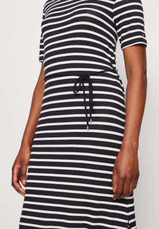 Tommy Hilfiger STRIPE MIDI Jersey dress desert sky/white ПОЛОСКА МИДИ Платье из джерси небо пустыни/белый