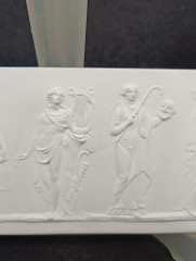 Панно-барельеф винтажное &quot;Аполлон и четыре музы&quot; (по мотивам Джозайи Веджвуда 1780 г.), керамика, 20.5 х 8 см, Германия, 1960-70гг.